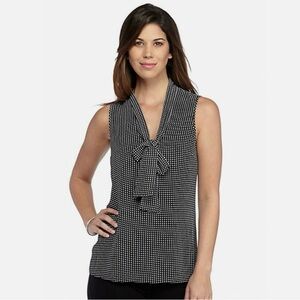 Michael Kors Black and White Sleeveless Top